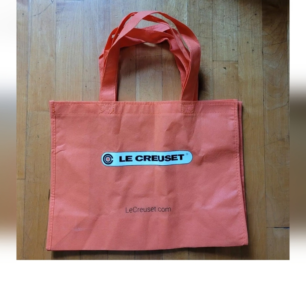 LE CREUSET Medium Orange Eco-Friendly Reusable Shopping Gift Bag Tote 16x12x5.5